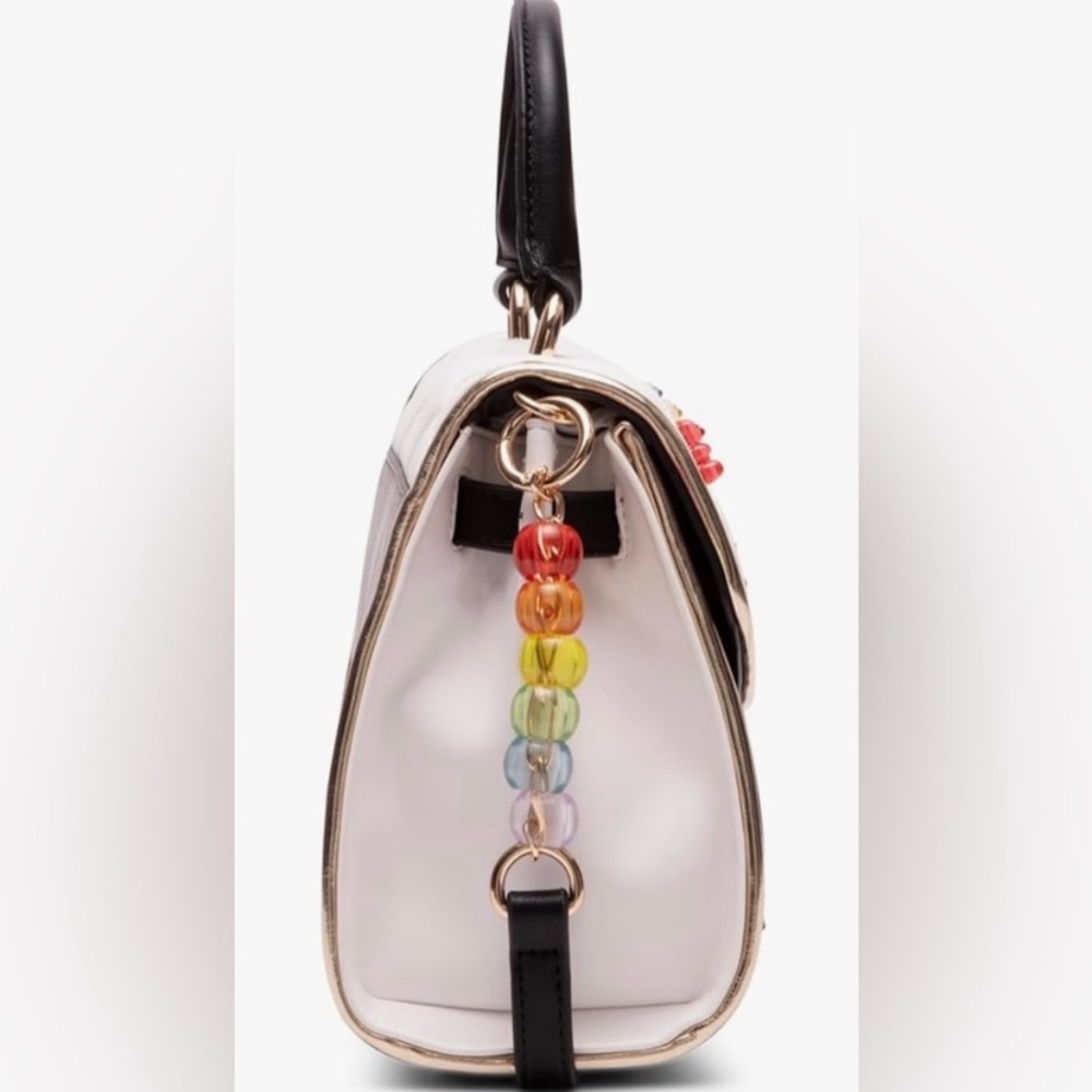 NWT BETSEY JOHNSON Beary Sweet Black and White Top Handle Bag - Picture 8 of 9